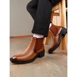 Bxxy Men's 2 Inch Height Increasing High Heel Ankle Chelsea Boots
