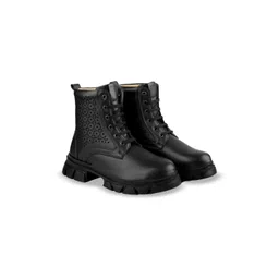 Bxxy Women Block Heeled Lace-Up High top Boots
