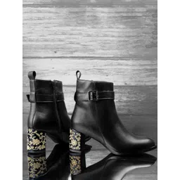 Bxxy Women Embroidered Heel Chelsea Boots