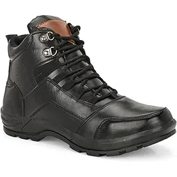BZ072 Men's BLACK SYNTHETIC LEATHER Outdoor Casual Boot