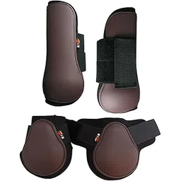 CALANDIS 0 Tendon Fetlock Boots Set Jumping Leg Protection Boots XL Brown | 0 Boots | 0 Wear | Equestrian