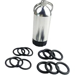CALANDIS Mini Dive Tank Keychain 8x2.2cm for Regulator and Valve Accessory 12 O Rings Silvery | Boots, Booties | Fins, Footwear & Gloves