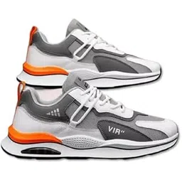 CALZURA Shoes Men's Running Shoes Grey White Mesh UK/Indian