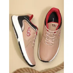 Campus Men Beige Mesh Running Shoes