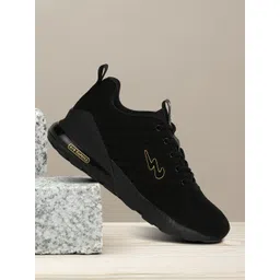 Campus Men Black Mesh Running Shoes