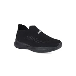 Campus Men Black Mesh Walking Shoes