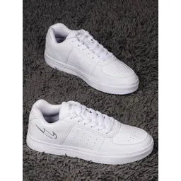 Campus Men White Perforations PU Sneakers