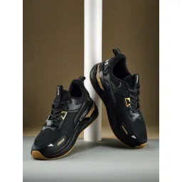 Campus Men's WEEKENDER Black & Golden Sneakers