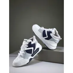 Campus Men's White & Blue Casual Sneakers