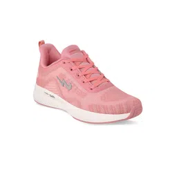 Campus Women Pink Mesh Lace-up Running Shoes
