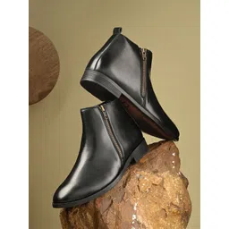 CARLO ROMANO Men Block-Heeled Ankle Boots