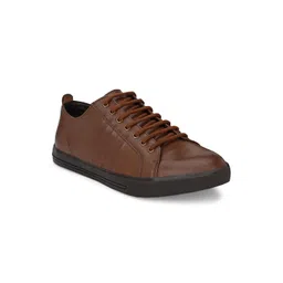 CARLO ROMANO Men Brown Leather Sneakers