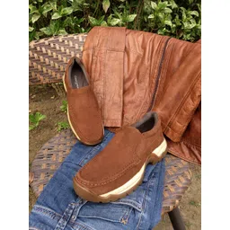 CARLO ROMANO Men Tan Suede Slip-On Sneakers