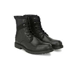 CARLO ROMANO Men Textured Leather Regular Boots