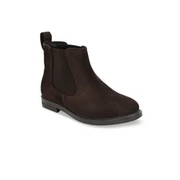 Carlo Romano Women Brown Suede Solid Flat Boots