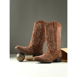 CARLO ROMANO Women Casual Block-Heeled Cowboy Boots