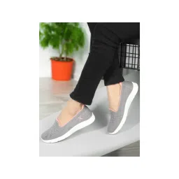 Carlton London Grey Design Women Slip-On Sneakers