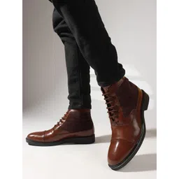 Carlton London Men Lace-Ups Round Toe Winter Boots