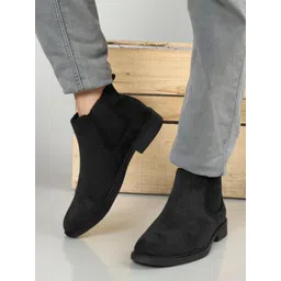 Carlton London Men Mid Top Block Heel Chelsea Boots