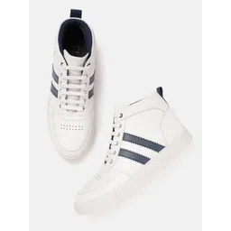 Carlton London Men Mid-Top Sneakers With Striped Detail
