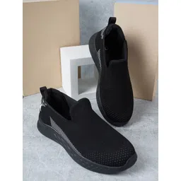 Carlton London sports Men Woven Design Lightweight Slip-On Sneakers