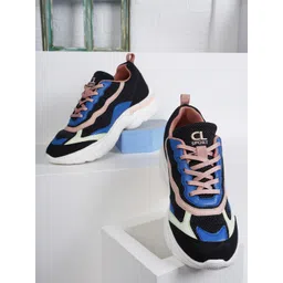 Carlton London sports Women Colourblocked Mesh Comfort Insole Contrast Sole Sneakers