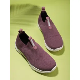 Carlton London sports Women Purple Woven Design Slip-On Sneakers