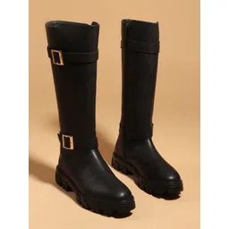 Carlton London Women Block-Heeled Slouchy Boots