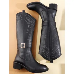 Carlton London Women Casual Block-Heeled Cowboy Boots
