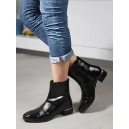 Carlton London Women Textured Zippered Boots