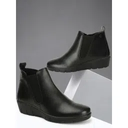 Carlton London Women's Black Wedge Booties