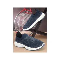 Carlton London Women's Slip On Navy Color Woven Desing Comfortable Sneakers