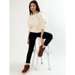 CASSIEY Women Comfortable Indoor/Outdoor Winter Faux Fur Boots