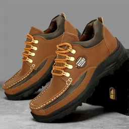 Casual Daily Use Shoes Synthetic Leather Comfortable Trendy Hiking Trekking Boots For Men