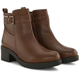 Casual Premium Made Leather Ankle Buckled Boots for Women