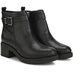 Casual Premium Made Leather Ankle Buckled Boots for Women
