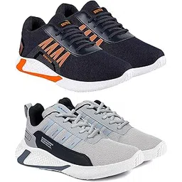 Casual Shoes Sneakers for Men - Combo Pack of 2 (Blue, Grey)