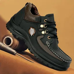 Casual Shoes Synthetic Leather Comfortable Trendy Hiking Trekking Lace-Ups Boots For Men