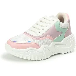 Casual Sneaker Shoes with Ultra Soft Cushion Lightweight Lace-Up Shoes for Women's & Girl's