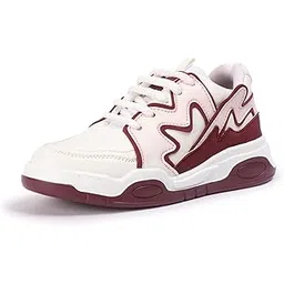 Casual Sneaker Shoes with Ultra Soft Cushion Lightweight Lace-Up Shoes for Women's & Girl's