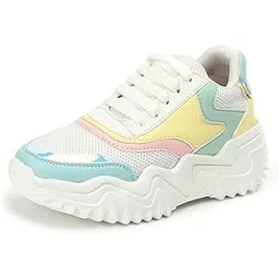 Casual Sneaker Shoes with Ultra Soft Cushion Lightweight Lace-Up Shoes for Women's & Girl's