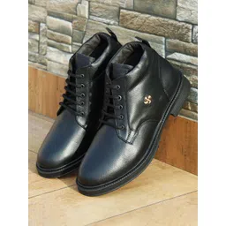 Celtic Men Leather Round Toe Lace-Ups Regular Boots