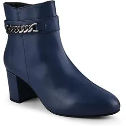 Chain Detail Black Ankle Length Boots