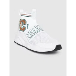 Champion Men Woven Design Brand Logo Printed Mid-Top Rally Pro Colliegate Sneakers