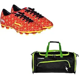Charged Sports Bag Superlight Black Lime with Gowin Football Shoe Country Color Spain Size-5