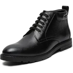 Chukka Boots for Men | High Ankle Leather Boots | Formal Office & Business Wear | Versatile Hiking and Casual Shoes | Stylish and Durable Formal for Men Size-UK012 Black (BT-WBND)