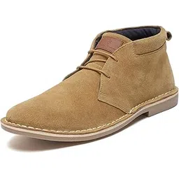 Chukka Boots For Men| Suede Leather Boots for Men| High Ankle Casual Boot | Casual Office & Trekking Shoes | Hiking Boots for Men | Stitch Down Desert Boots |Size-UK012 Cream [LSSDSUCKCUCM]