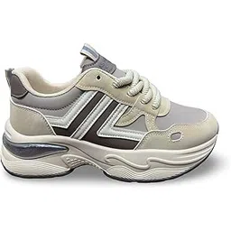 Chunky Platform Sneakers, Casual Athletic Walking Shoes, Wave Pattern Sole for Womens