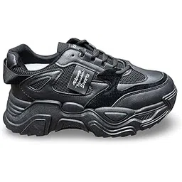 Chunky Platform Sneakers, Mesh Athletic Shoes, Breathable Comfort Sports Running Trainers with Wave Sole Design for Womens