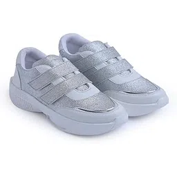 Chunky Sneakers Pull-On Casual Shoes Comfortable with Double Velcro Straps for Casual Outings, Workouts, Travel
